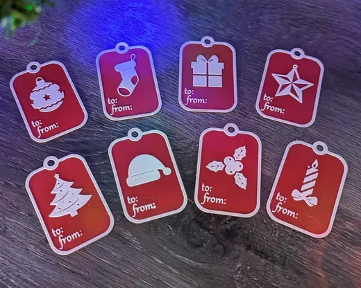 Minimalist Christmas Holiday Gift Tags Multi-Color