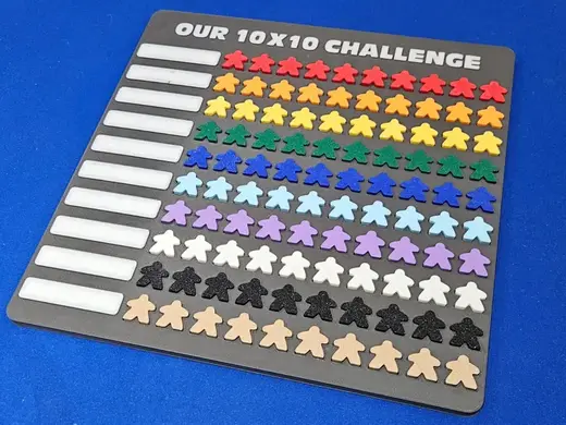 Boardgame 10x10 with Meeple Pieces