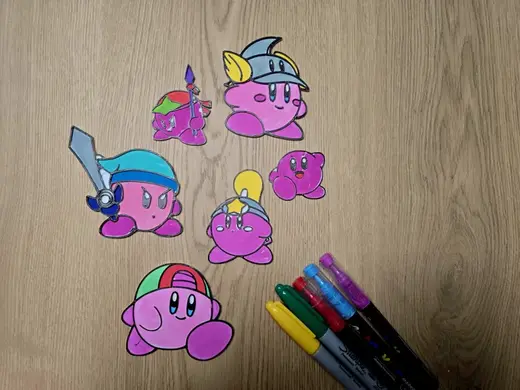 Cute Kirby DIY Coloring Creative Activity Craft