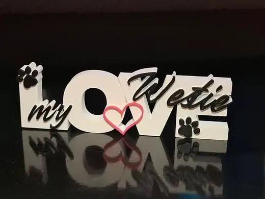 Love my Westie Schriftzug