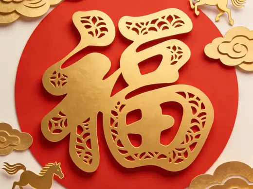 2026年镂空福字冰箱贴挂件,尺寸D60xH3