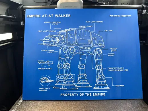 Starwars AT-AT Blueprint Sign