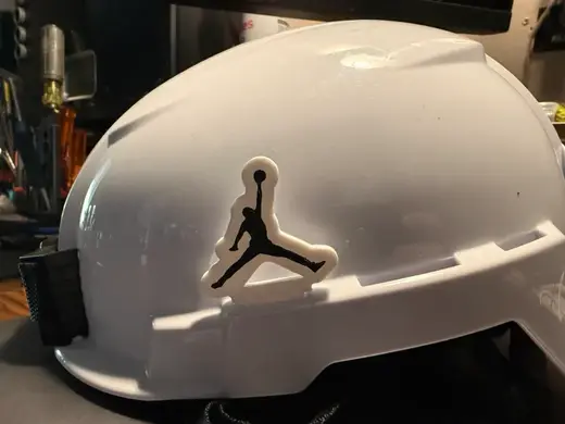 Helmet clip jump man