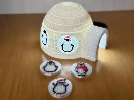 Cozy Winter Igloo Glow with Penguins & Polar Bears