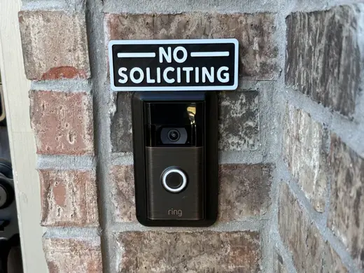 Ring Doorbell 2nd Gen No Soliciting Sign