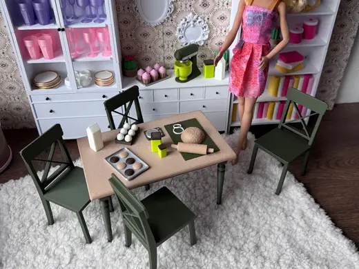 Miniatur Backset mit Küchenmaschine Puppenhaus