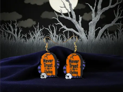 Demonic gravestone earrings