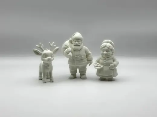 Mr. and Mrs. Claus, w/Rudolph