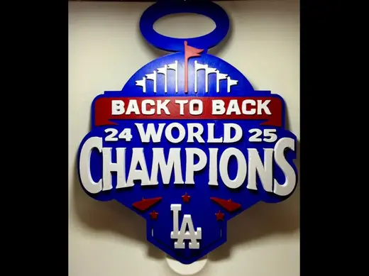 Dodgers Back to Back Champs Oversize Hype Necklace