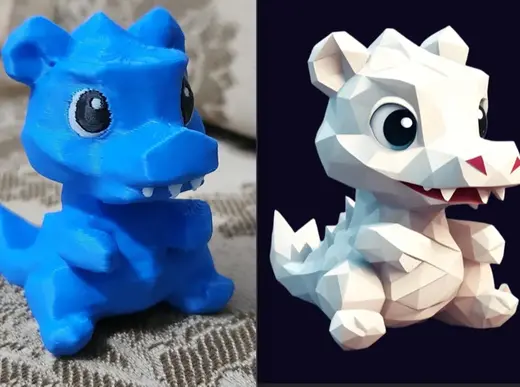 Cute Baby Dragon (Image to 3D Model) AMS