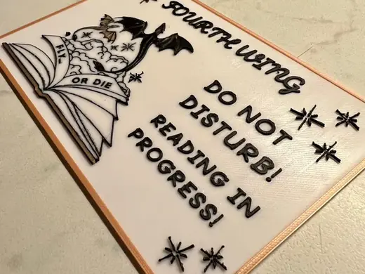 Fourth Wing Book - Do not Disturb sign - Reading