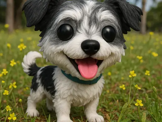 Perro perrito tipo Funko Chibi multicolor raza
