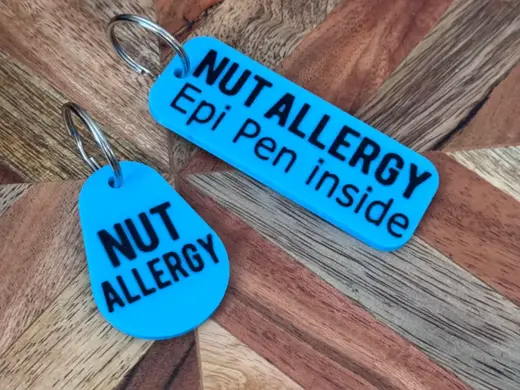 Nut allergy epipen keychains