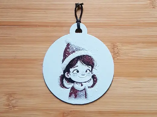 Christmas Ornament, Cartoon girl, Hueforge