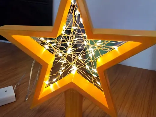 Star Tree Topper with fairy string lights