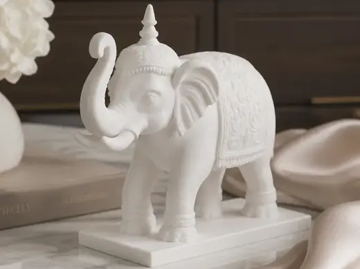 Royal Elephant Sculpture with Boho Ornate Details