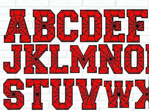 Letras, fuente spiderman