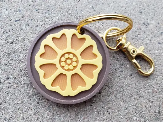 White Lotus Tile (Keychain)