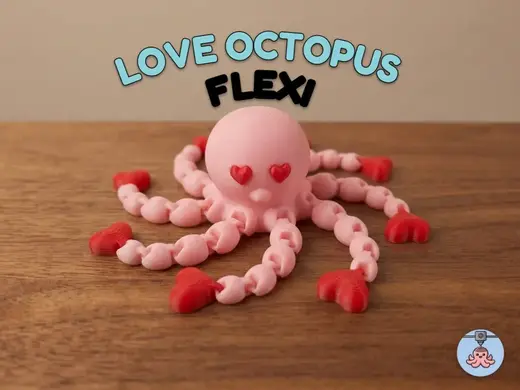 Flexi Love Octopus | Articulated Valentine's Gift
