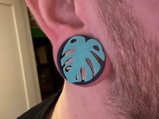 Ear Gauges 10-50mm Monstera Leaf
