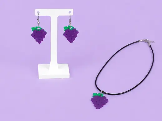 Cute Grape Charm - Earrings, Keychain & Necklace