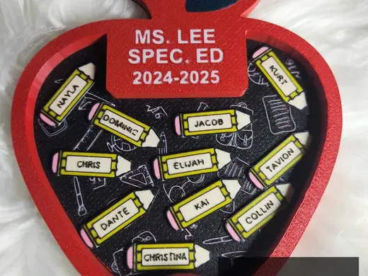 Teacher Appreciation Apple with Student Names