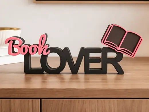 Book Lover - Persönlicher 3D-Schriftzug