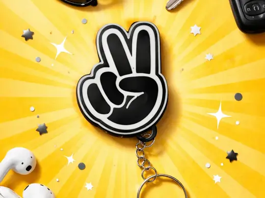peace sign keychain