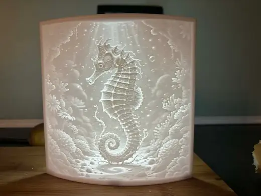 lampe Lithophane Hippocampe