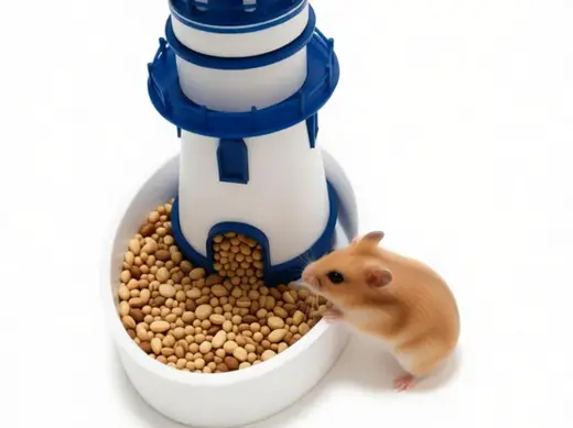 (全拆件无AMS)珠江圣托里尼风格灯塔仓鼠小猫宠物自动喂食器造景摆件