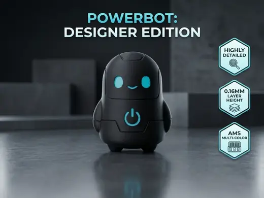 Cute PowerBot Desk Buddy – (75mm / 100mm / 150mm)