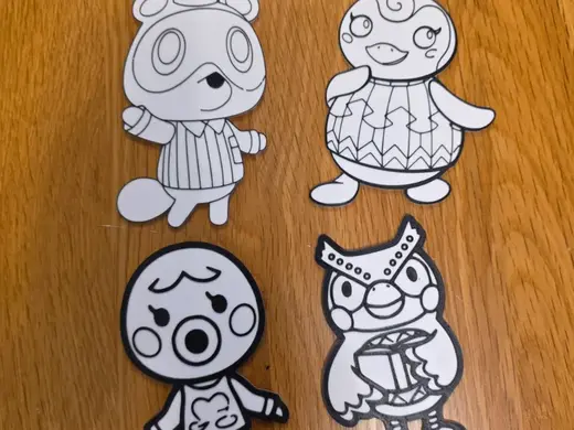 52 animal crossing colouring sheets