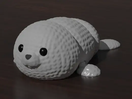 Articulated Baby Seal Keychain