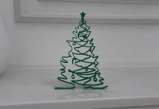 Minimalist Christmas Tree One Line Art Decoration