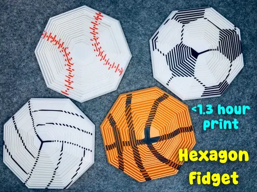 Soccer Futbol Basketball Baseball Hexagon Fidgets