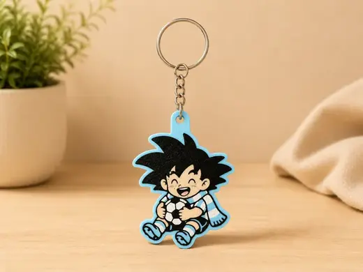 Goku Fan Art Soccer Keychain – Ball Hug Pose