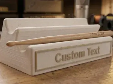 Drumstick holder with custom plate