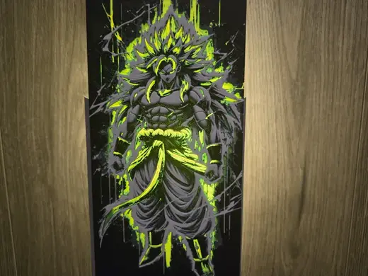 Hueforge Glowing Broly - Dragon Ball Fanart