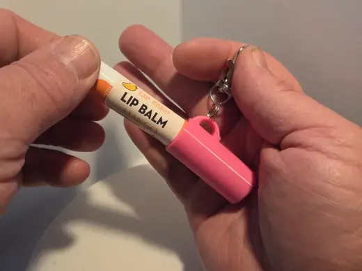 TPU Lip balm key chain holder