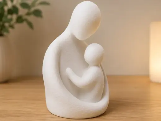 Minimalist Father & Child Sculpture