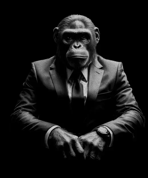 Ape in Suit - Monkey Animal Hueforge Wall Art