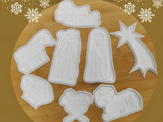 Bethlem christmas cookie 2pcs Cutters with stamps