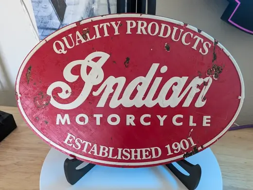 Vintage Indian Motorcycle Sign Hueforge - 4 color