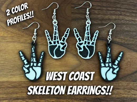 West Coast Pride Skeleton Earrings! | Keychain