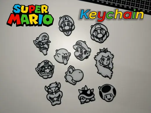 SuperMario Keychain - Color AMS and Black & White