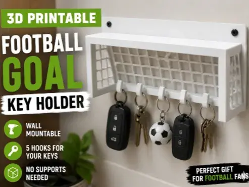 Football Goal Key Holder | Wall Mount | Minimal