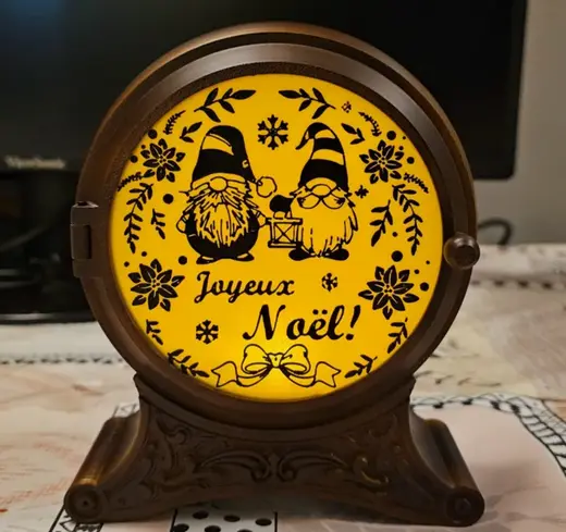 Gnome Noel image disk for tea light lamp