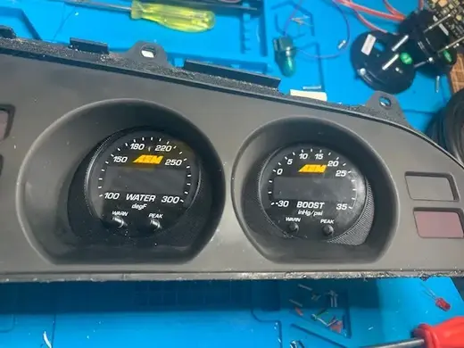 Supra Mk3 oil gauge adapter for AEM x-series gauge