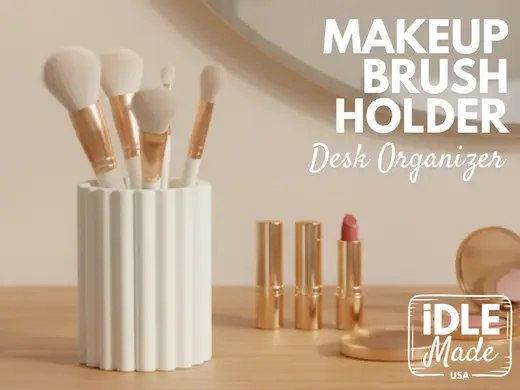 Fluted Makeup Brush Holder | Pen / Pencil Cup