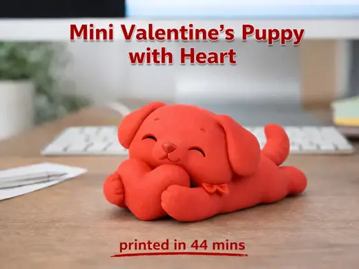 Mini Valentine's Puppy with Heart - Sweet Figure